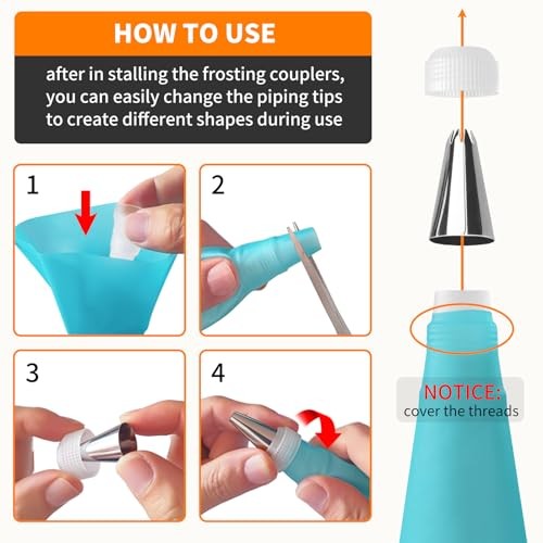 Piping Bags and Tips Set -Ultimate Cake Decorating Supplies 12 Inch 120Pcs Set gallery
