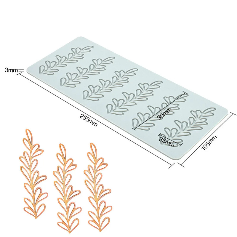 New Various Leaves Geometric Flower Silicone Cake Lace Mold Cake Decorating Tool gallery