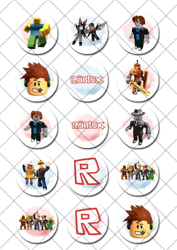 Roblox Pre-cut Edible Cupcake or Cookie Toppers gallery