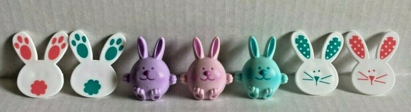 Bakery Crafts Plastic Cupcake Rings Toppers New Lot of 6 “Easter Bunnies” #4