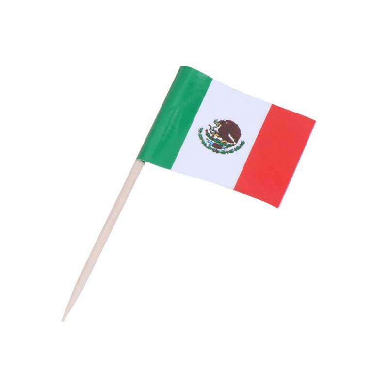 100x Cupcake Toppers Handheld Flags Mexico Toothpick Flags Mexican Cocktail Flag gallery