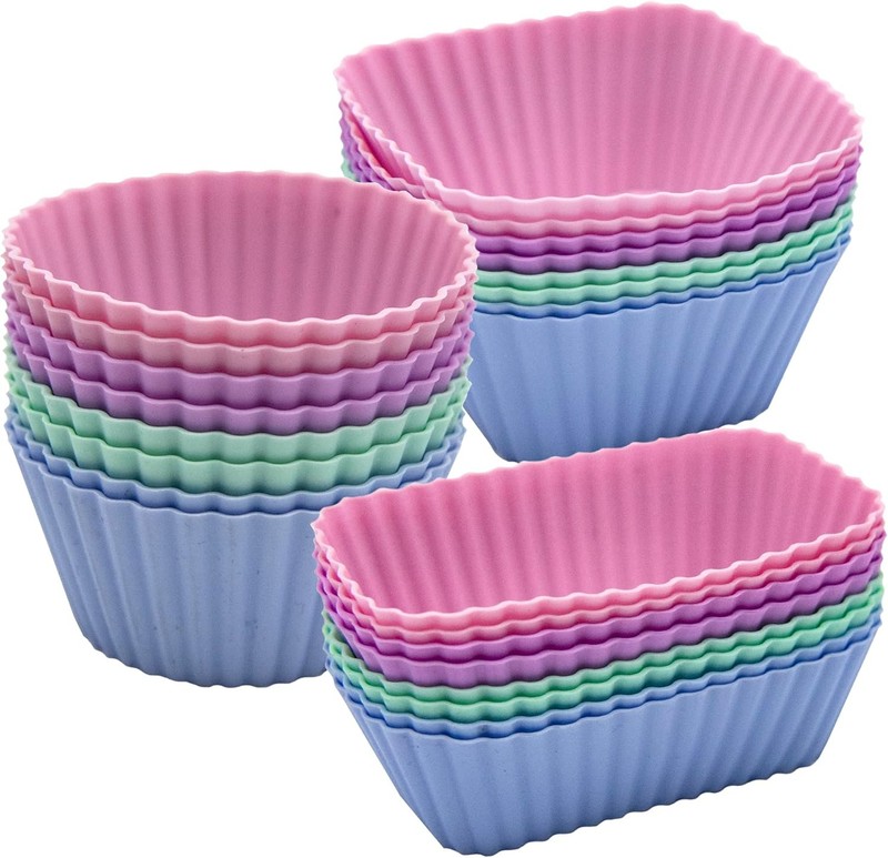 Silicone Cupcake Liners Lunch Box Dividers，Non-Stick Silicone Muffin Cups,