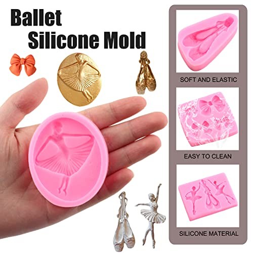 Ballet Dancer Silicone Molds Ballet Shoes Fondant Mold Bow Candy Mold Style A gallery