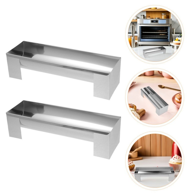 2 PCS Stainless Steel Cake Pan French Bread Baking Mold Dessert Loaf Homemade gallery