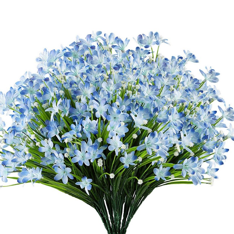 Urstoud 10 Bundles Artificial Daffodils Flowers Fake Greenery Uv Resistant No