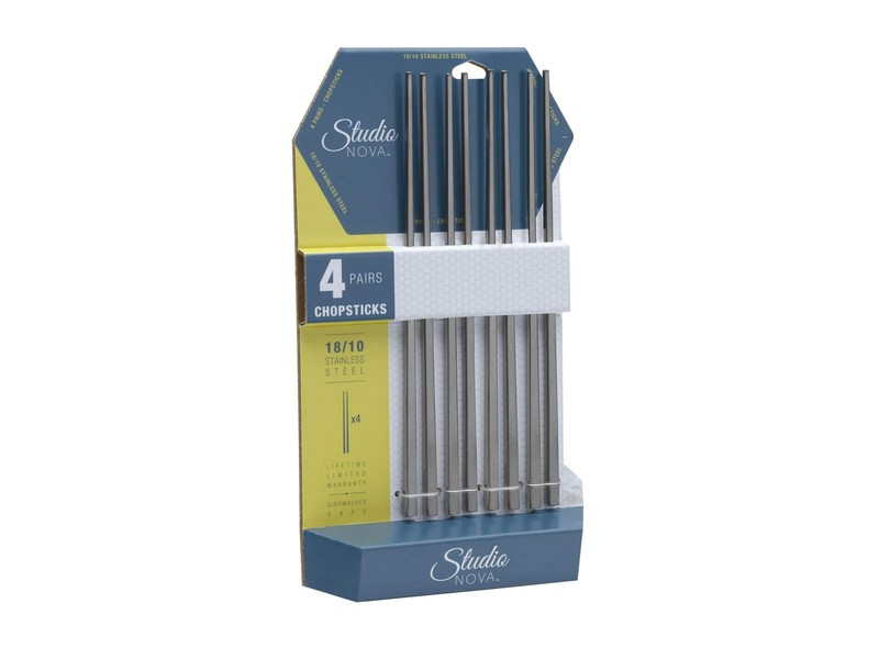 4 Pair 18/10 Premium Stainless Steel Chopsticks Reusable Dishwasher Safe gallery