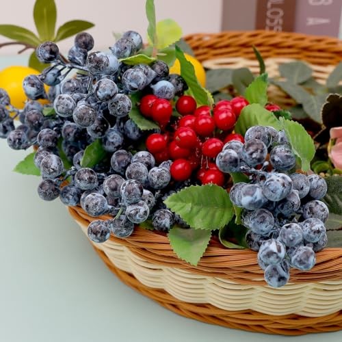 4pcs Artificialberries Fruit Stems Fake Berries Picks Flowers Plant Blue gallery