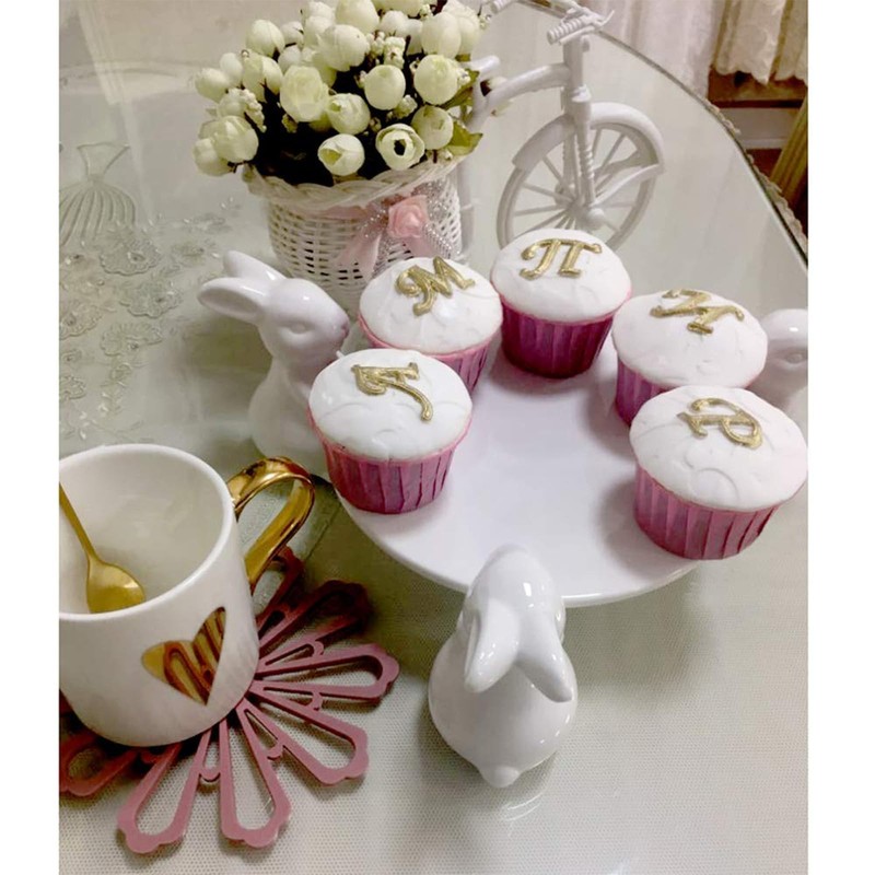 Easter Decor Bunny Cake Stand, Ceramic Rabbit Cakecup Stands,Cake Stands for ... gallery