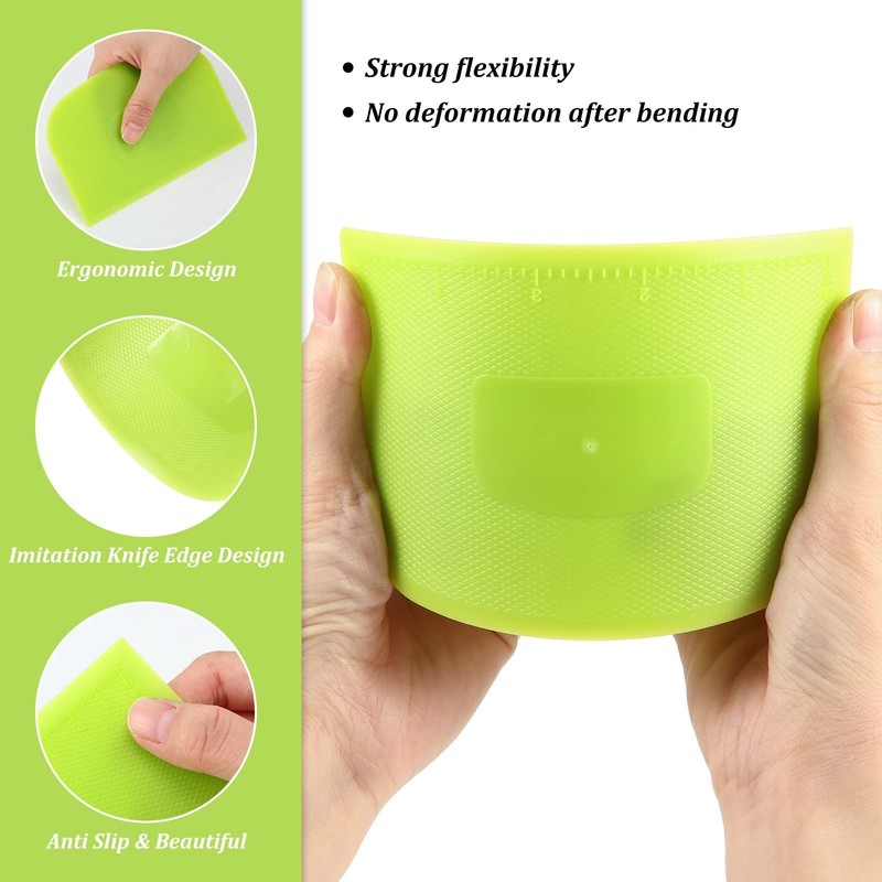 Plastic Dough Scraper 4 Pack with Printed Scale - Ideal for Baking and Cooking gallery