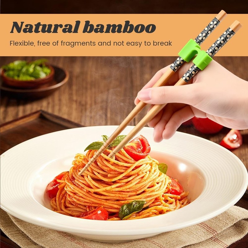 5Pairs Reusable Training Chopsticks and Trainers for Beginners, Japanese Wood... gallery