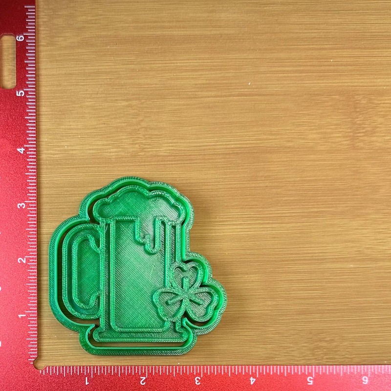 Beer Mug with Clover - Custom 3D Printed Cookie Cutter + Stamp Combo gallery
