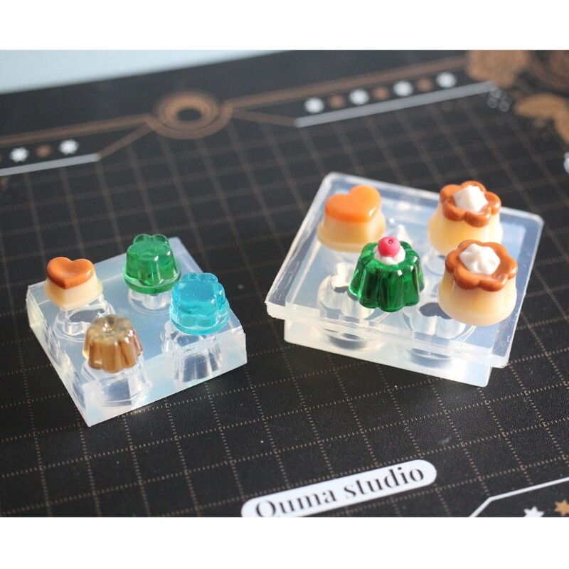 2Pcs 4-Hole Soft Silicone Mould for DIY Jelly Puddings Making Resin Casting Tool gallery