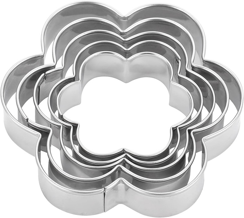Sturdy Flower Cookie Cutters Set of 5 – Thickened Stainless Steel Sandwich Cutte