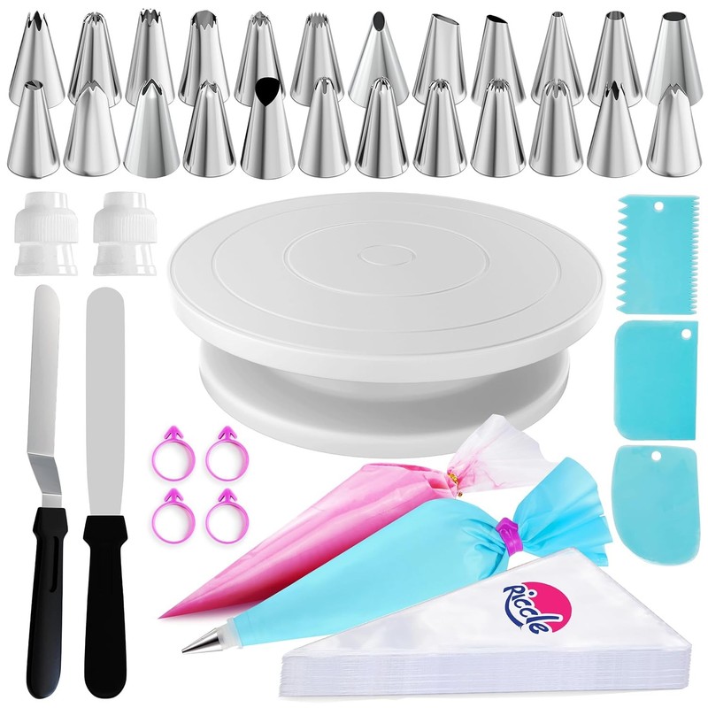 Cake Decorating Kit 88 Pcs White Cake Turntable Cake Decorating Tools Supplies