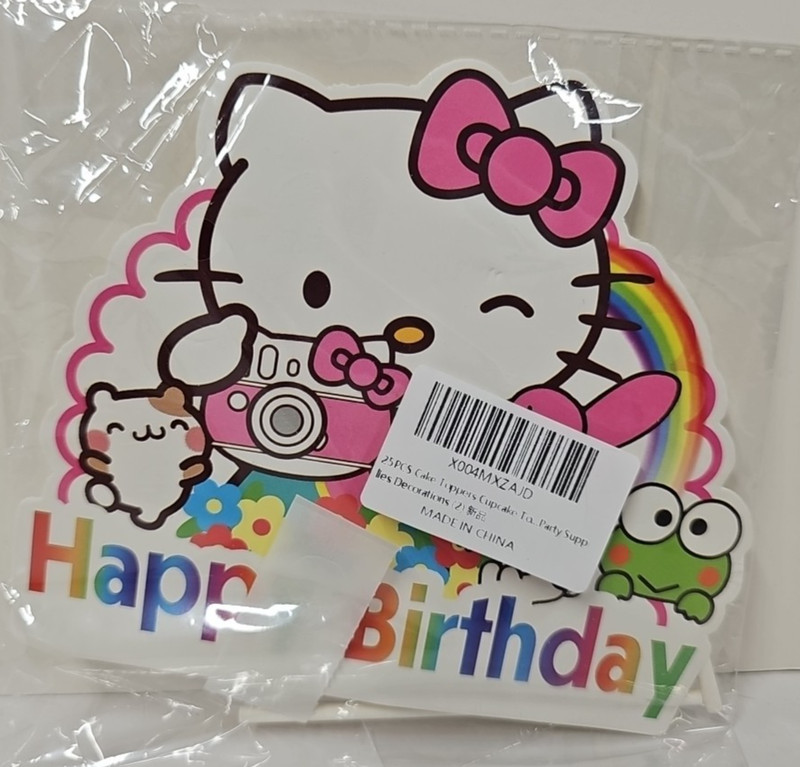 25pcs Hello Kitty cake cupcake toppers Party Supplies 8 packs gallery