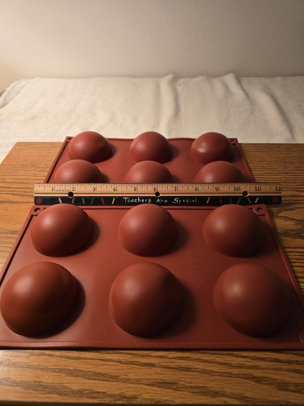 Hot Chocolate Bomb Molds-Set of 2, 6-2″ Cavities, Silicone, New