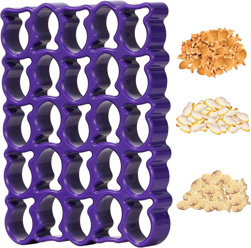 Mini Fish Cracker Cookie Cutter Mold, 25-Cavity Plastic Baking Tool 11.5×8cm Set