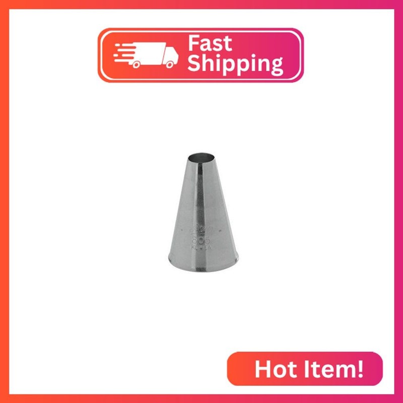 Ateco 805 Stainless Steel Cake Decorating Plain Pastry Tube, White, #5