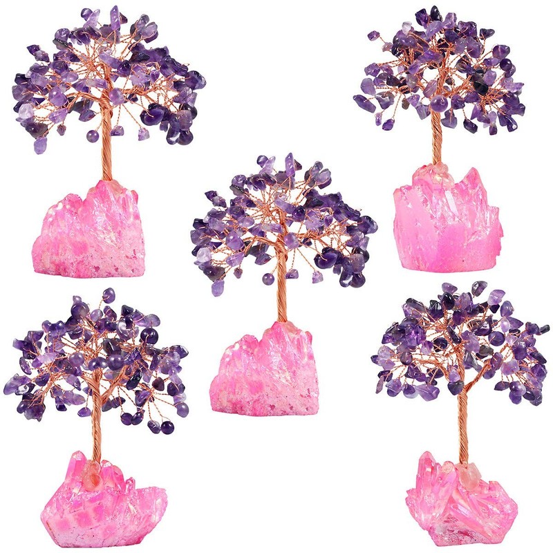 Mookaitedecor Amethyst Crystal Money Tree Crystals Base Guardian Angel Figurine gallery