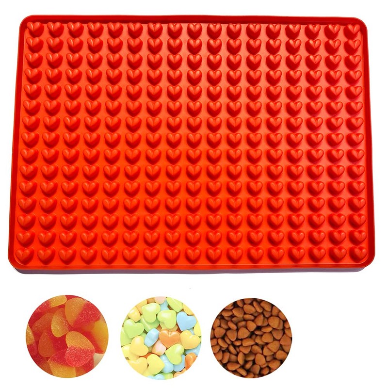 255 Cavity Pet Treats Mold, Mini Heart Shaped Gummy Mold for Chocolate Drops …