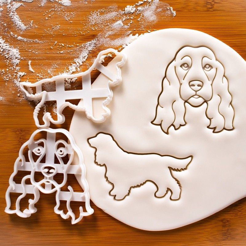 Show Cocker Spaniel Cookie Cutters Set dog portrait treats animal shelter rescue