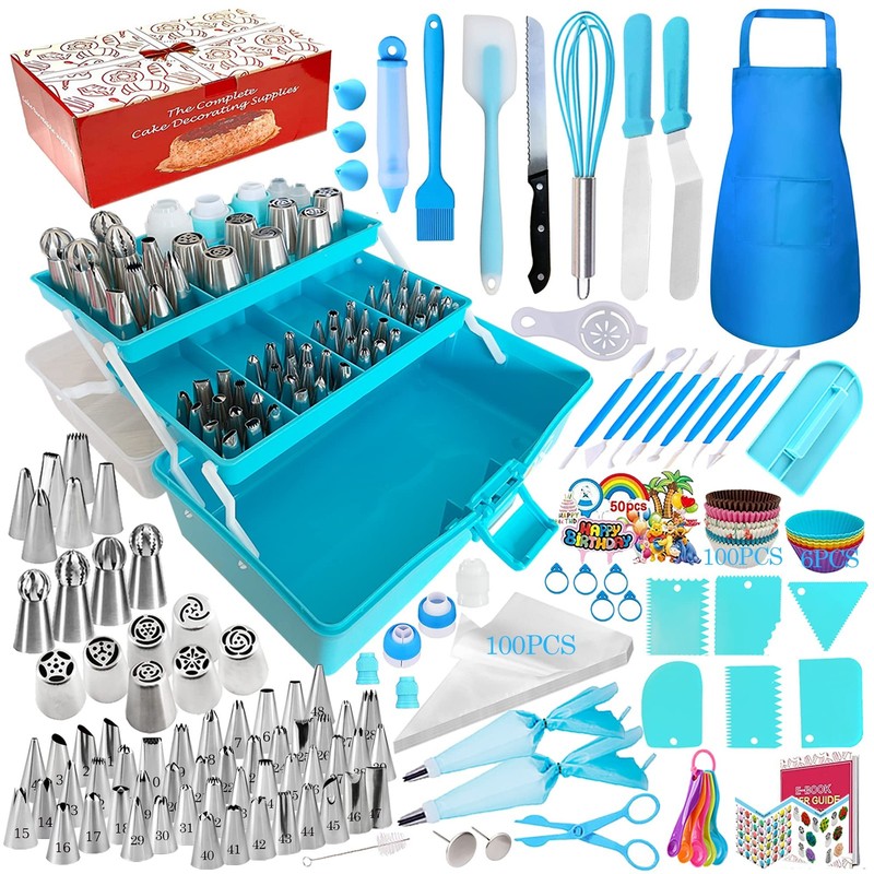 Cake Decorating Tools Supplies Kit – 368Pcs Baking Supplies with Storage Case…