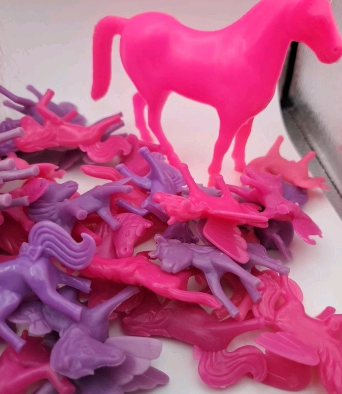 1.4LB LOT Pink Purple Party Favors Cake Toppers Unicorn Pegasus Toys Figures gallery