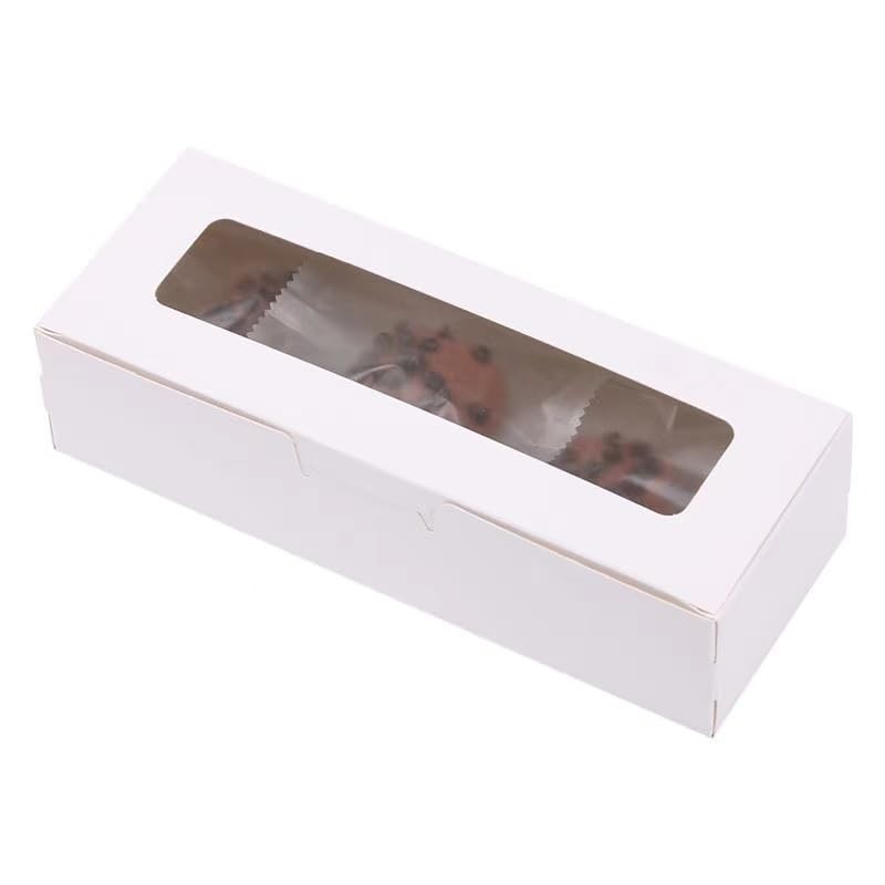 Macaron Boxes for 6 to 10 Packaging Home DIY Baking White 8x3x2 Inch 20 PCS gallery
