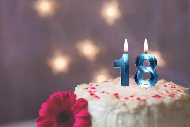 18th Birthday Candles, Number 18 Cake Topper for Birthday Decorations Blue gallery
