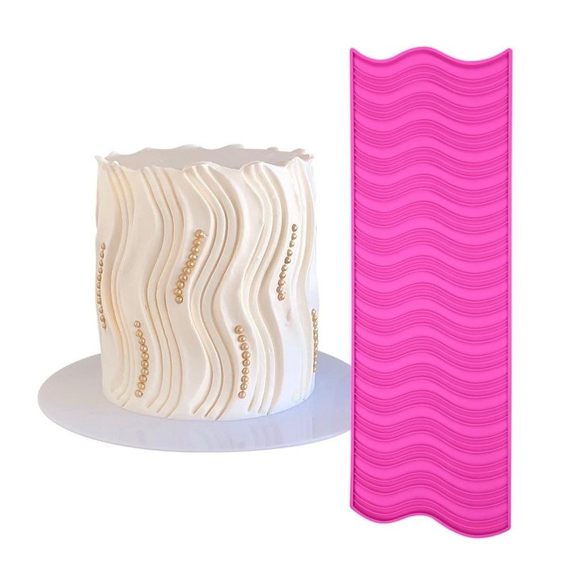 Wave Line Cake Lace Mold, Silicone Fondant Molds for Wedding Cake Decorating,…