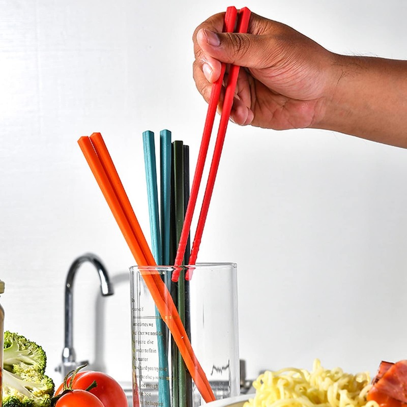5 Pairs of Reusable Chinese Silicone Chopsticks with Classic Style Lightweigh... gallery