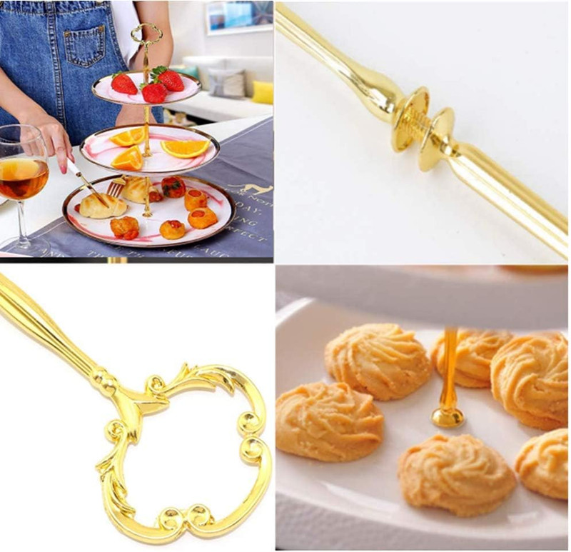 4 Sets of 3 Tier Cake Plate Stand Handle Hardware, Cake Fruit Food Plate Stand H gallery