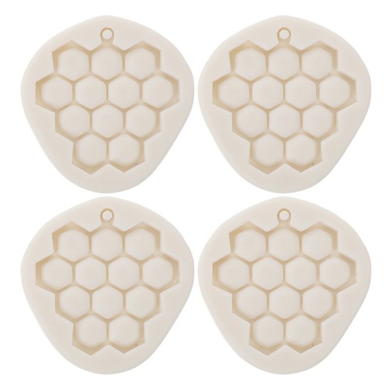 4pcs Honeycomb Silicone Mold For Cake Decorating Chocolate Fondant Baking Molds