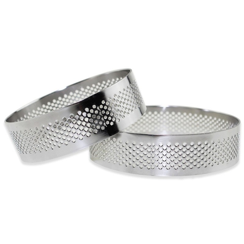 circle baking Pastry Round Perforated Tart Rings For Baking gallery