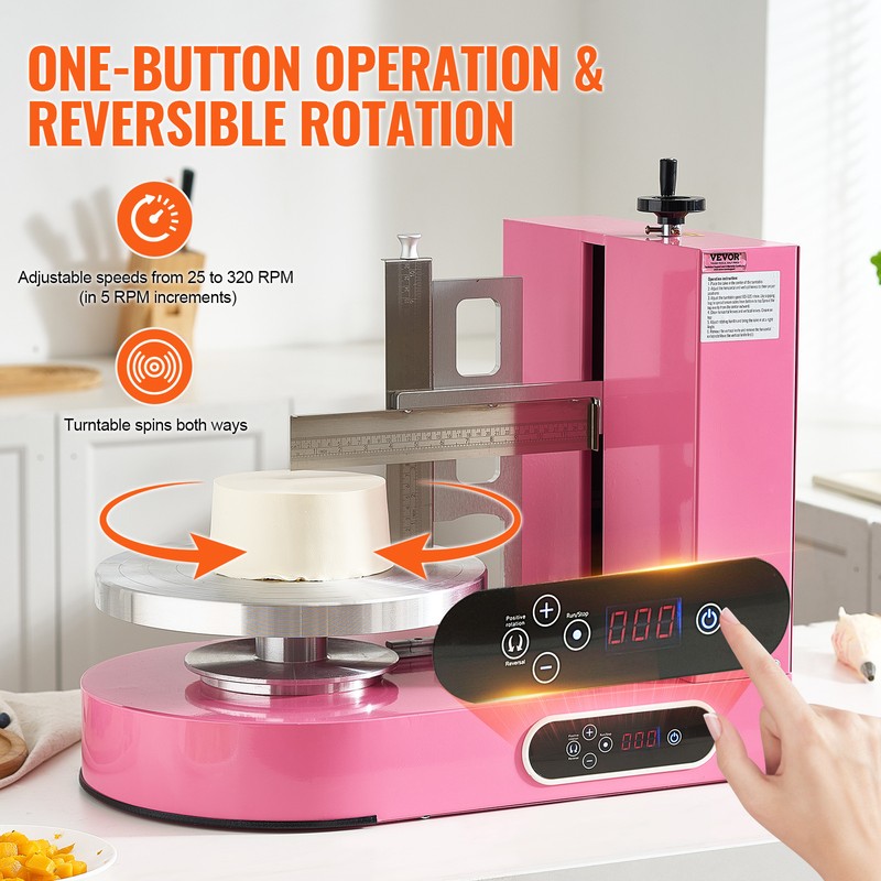 VEVOR Cake Decorating Machine Cake Frosting Spreading for 6" to 14" Cake Pink gallery