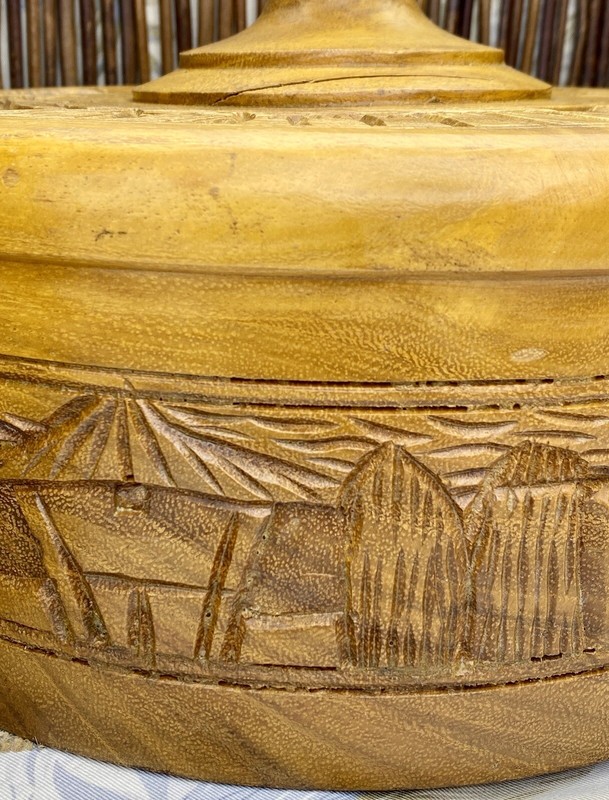VT Monkey Pod Wood Cake Dome Cover The Hardwood Factory Kauai Hawaii Hand Carved gallery