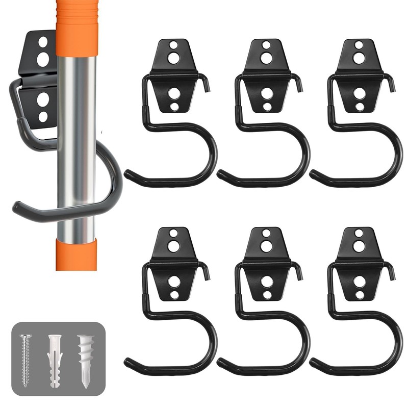 LIGHT DUST Broom Holder Wall Mount - 6 Pack Tool Hangers Garage Wall Hanging ... gallery