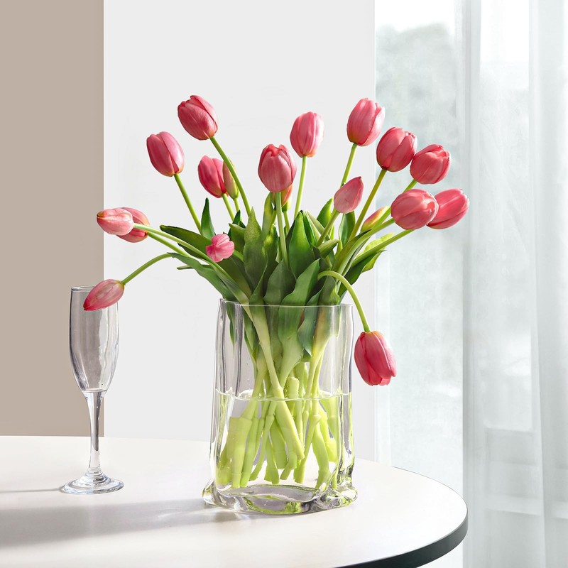 Dayhap Artificial Flowers 20Pcs Fake Tulips Real Touch Faux Latex Tulips gallery
