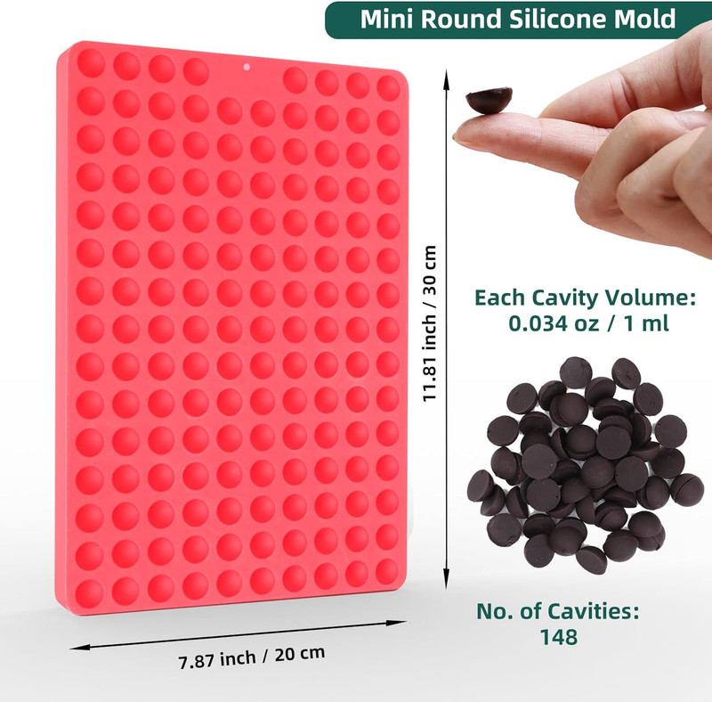 Mini round Silicone Molds, 148 Cavities Semi Sphere Chocolate Candy Mold for Bak gallery