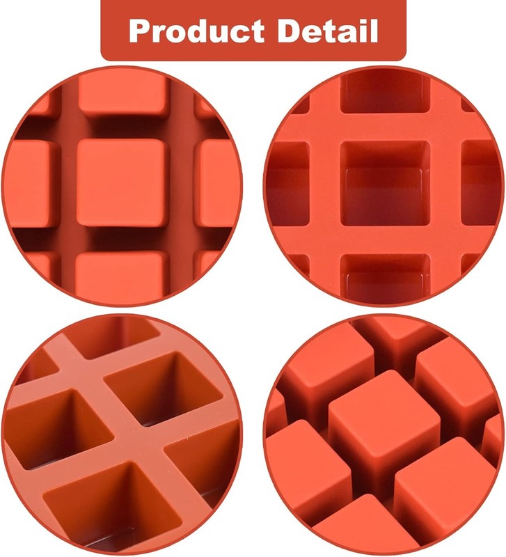 2 Pack Square Silicone Mold Candy Chocolate Mousse Cake Baking Mold Dessert gallery