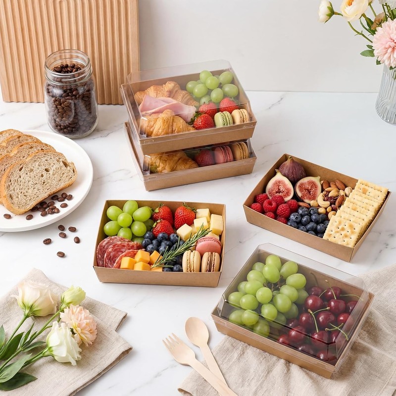 50 Pack Charcuterie Boxes with Clear Lids, 7x5 Inch Bakery Dessert Sandwich ,... gallery