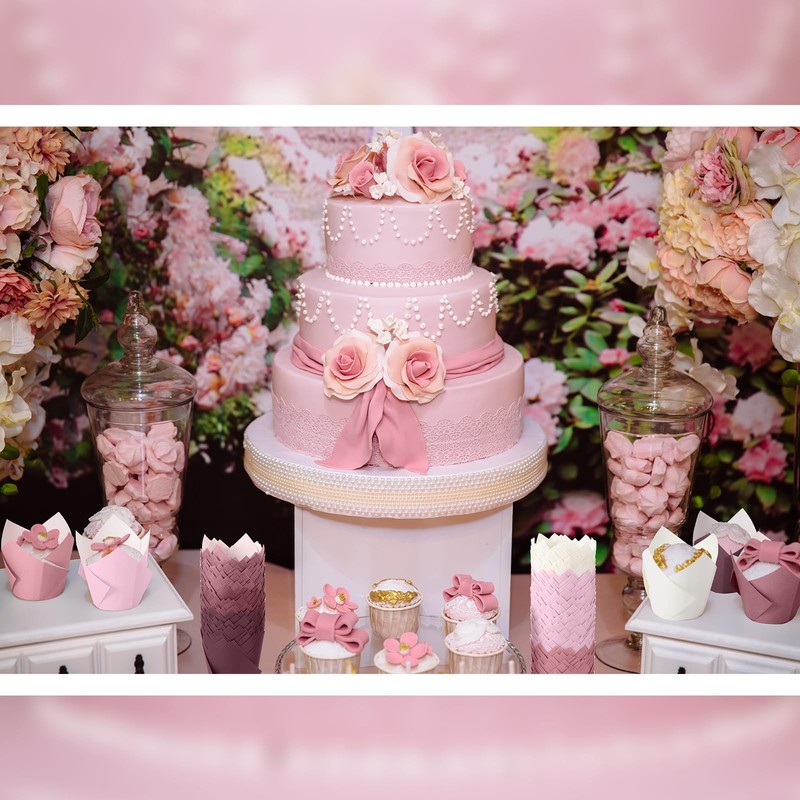 500 PCS Standard Size Gradient Pink Tulip Cupcake Liners Greaseproof Wrapper gallery