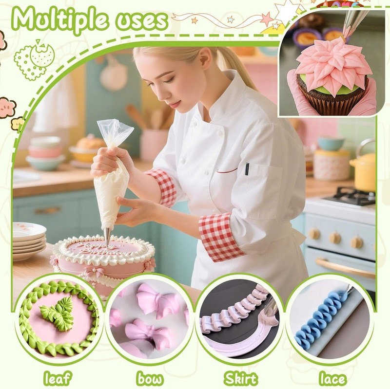 Complete Leaf Piping Tips Set - Effortless Cake & Cookie Decorating Essentials gallery
