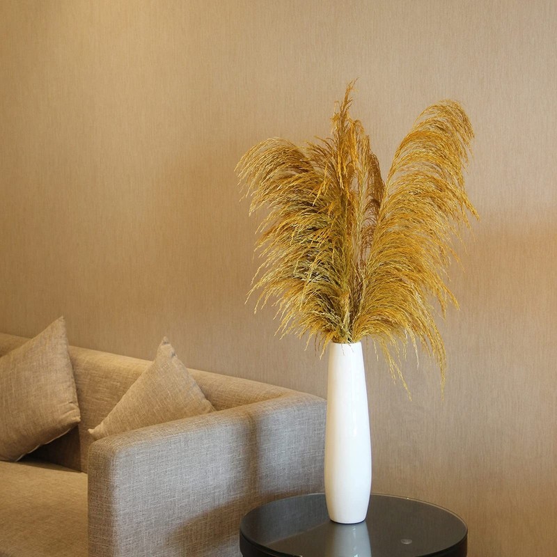 Penepico Gold Pampas Grass Decor Talldried Pampas Grass For Vase 4Pcs 43.3 gallery