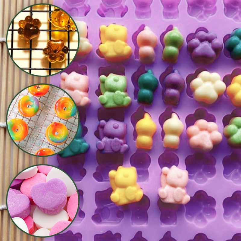 Silicone Gummy Molds Set of 5, Candy Molds with 2 Droppers for Convenient Fillin gallery