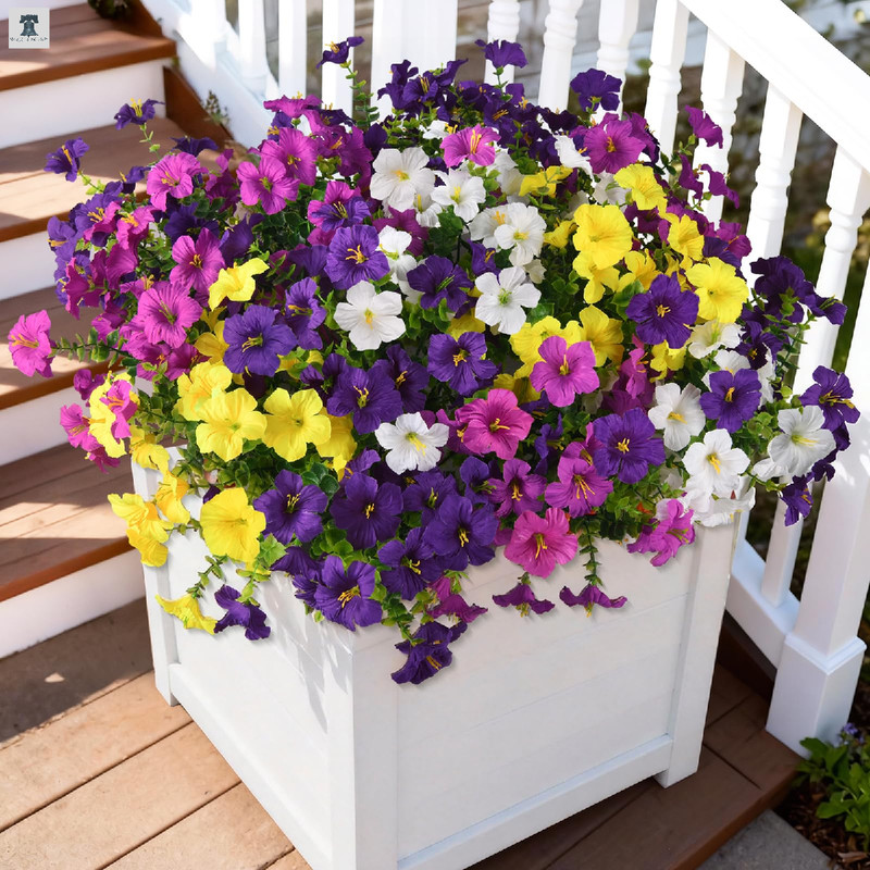 Inqcmy Artificial Fake Flowers For Outdoors Decoration12 Bundles Silk Colorful