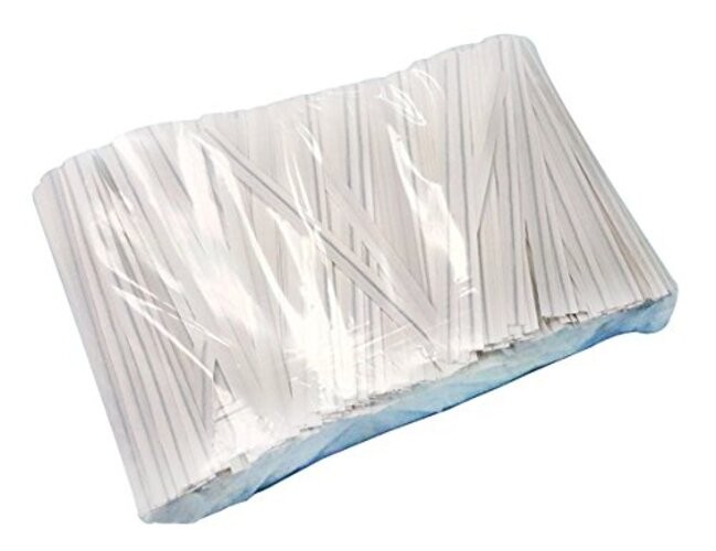4" Twist Ties Count, Plastic Coated, No Rip, Ideal for Party Favor 500 White gallery
