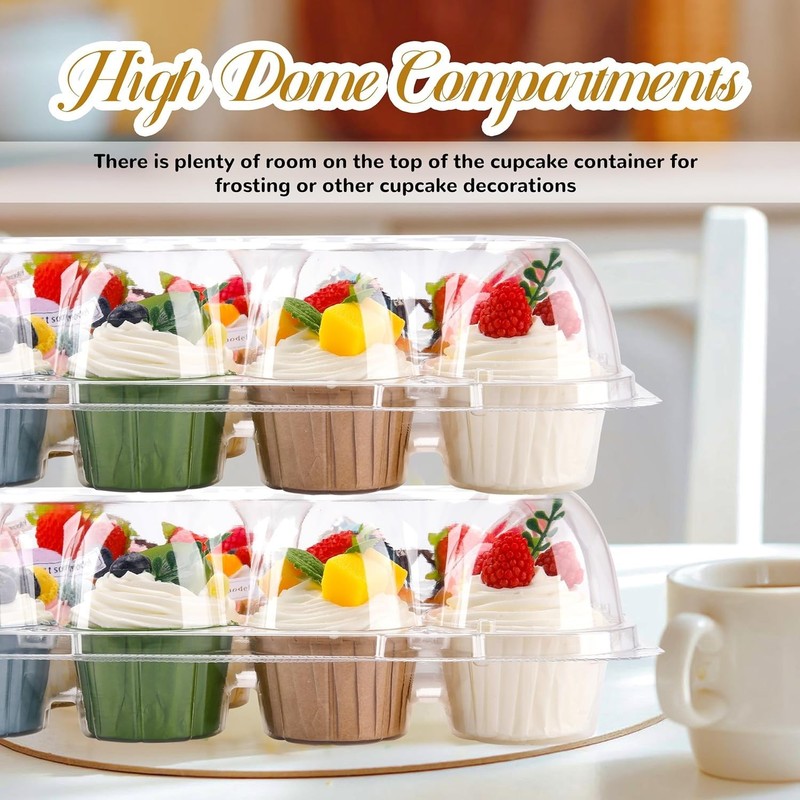 24 Count Cupcake Containers 10 Pack Cupcake Holders with Detachable Tall Dome... gallery