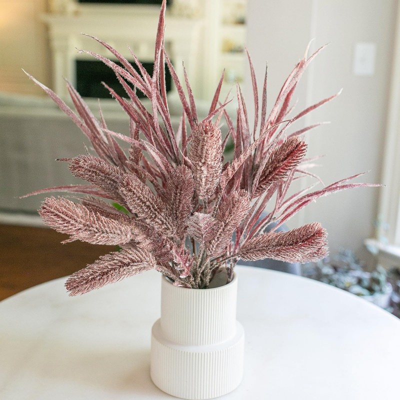 7 PCS Artificial Stems Fake Plants for Spring Summer Decor, 26 in Fake Leaves Gr gallery