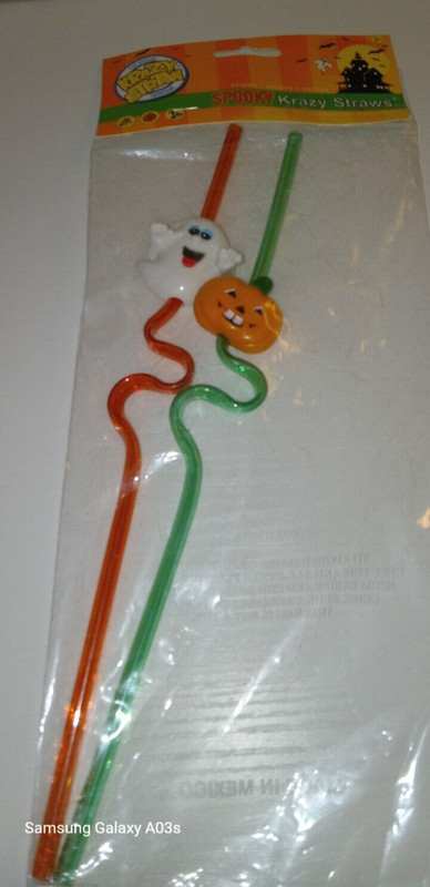 Halloween Krazy Straws (2) with 6 assorted cookie cutters from 1991 gallery